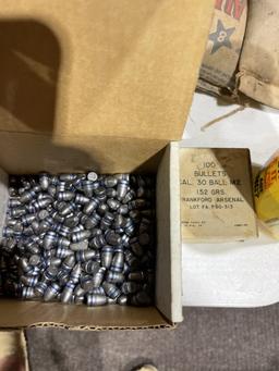 Crate of lead bullets.