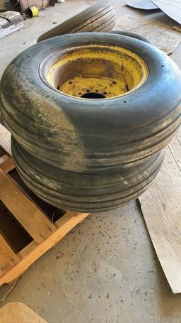 Lot of 2 used 9.5L-14 implement tires