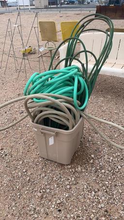 Tub of water hoses