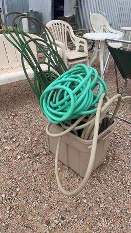 Tub of water hoses