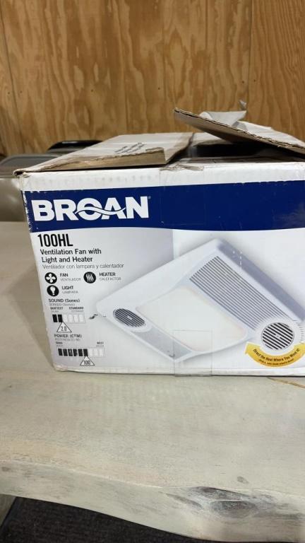 Unused Broan 100HL Fan/light/heat