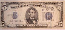 1934 D $5 Silver Certificate