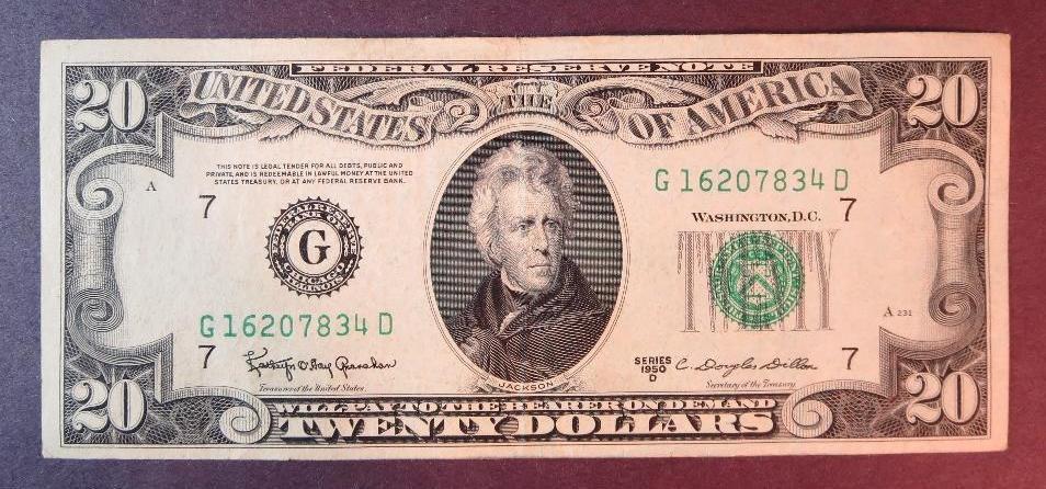 1950 D $20 Federal Reserve Note