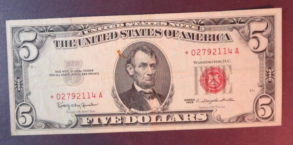 1963 $5 US Note