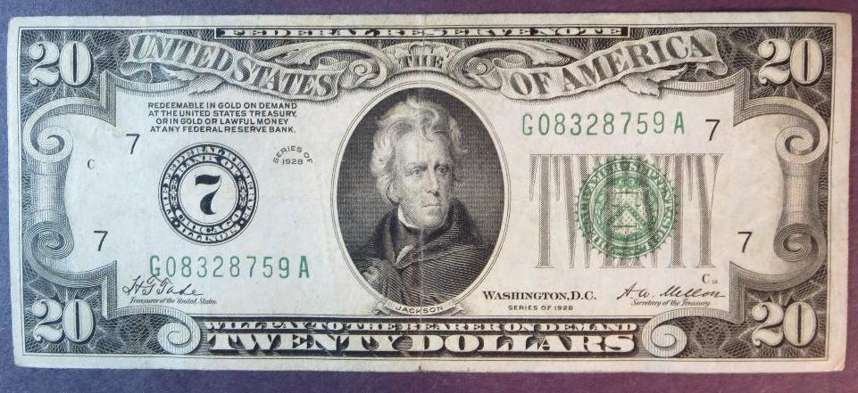 1928 $20 Federal Reserve Note