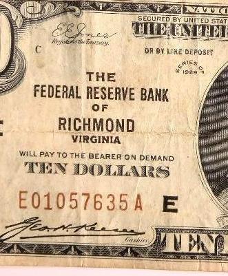 1929 $10 National Currency