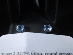 Sky Blue Topaz Stud Earrings