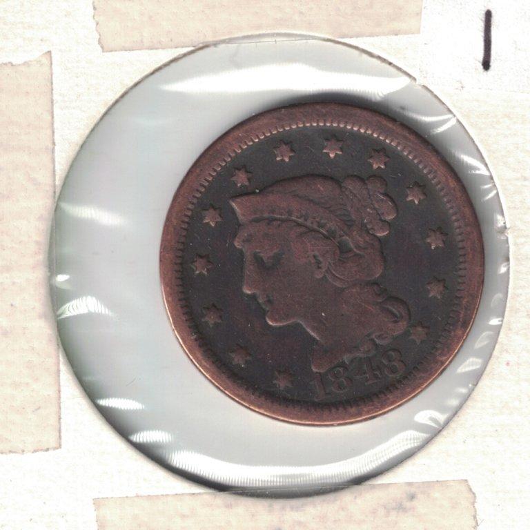 1848 US Large 1 Cent