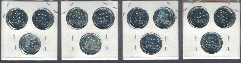 1943 Set of 12 Wheat Pennies Plated