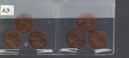 Set of 6 Wheat Pennies