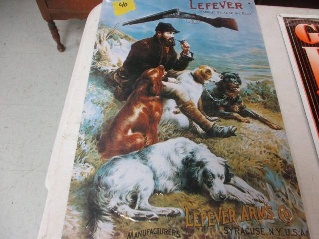 Lefever Arm Co metal sign