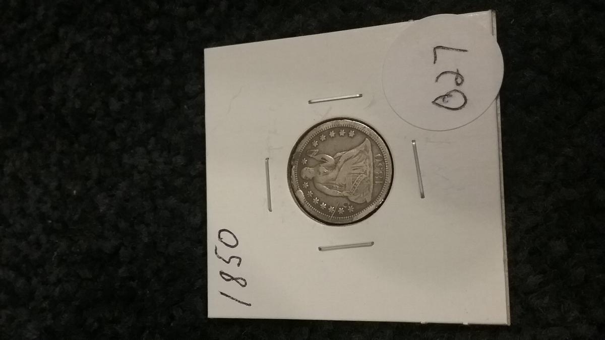 1850 Seated Liberty Dime