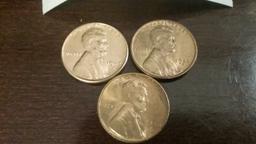 1947-D, 1944-S, 1950-S BU Wheat cents