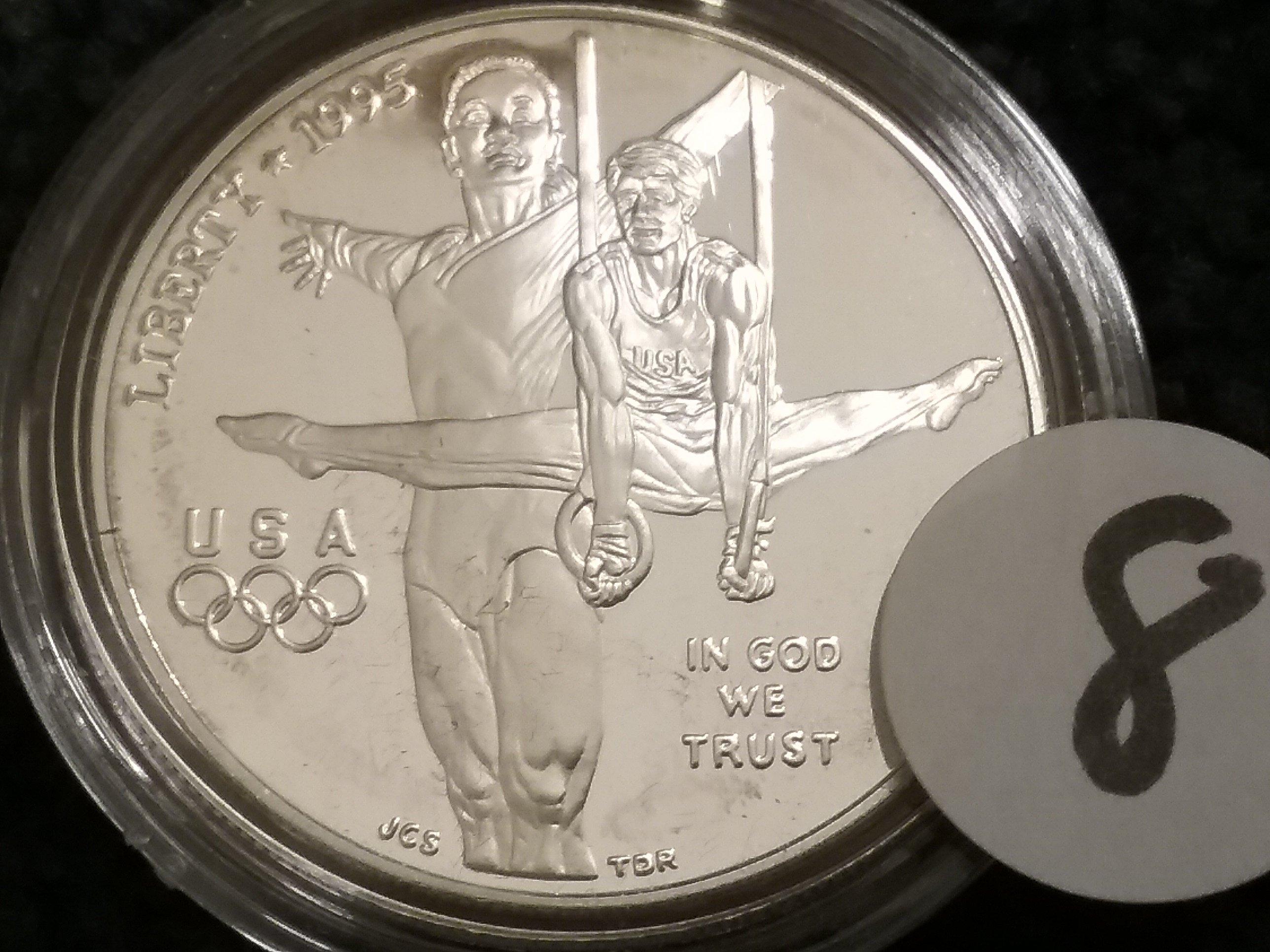 1995 $1 Silver Proof Deep Cameo Commemorative  (Gymnastics)