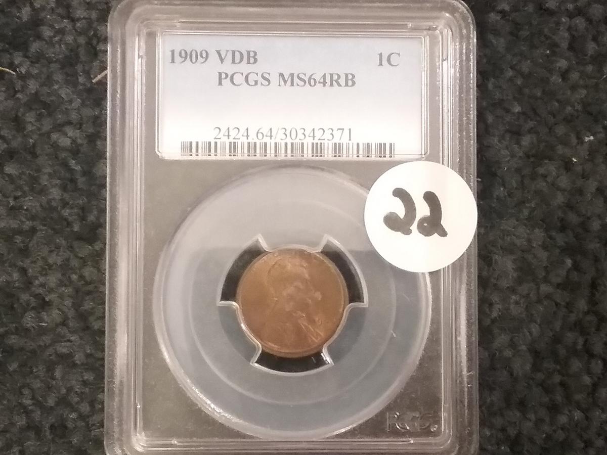 PCGS 1909 VDB MS-64 RB  KEY DATE