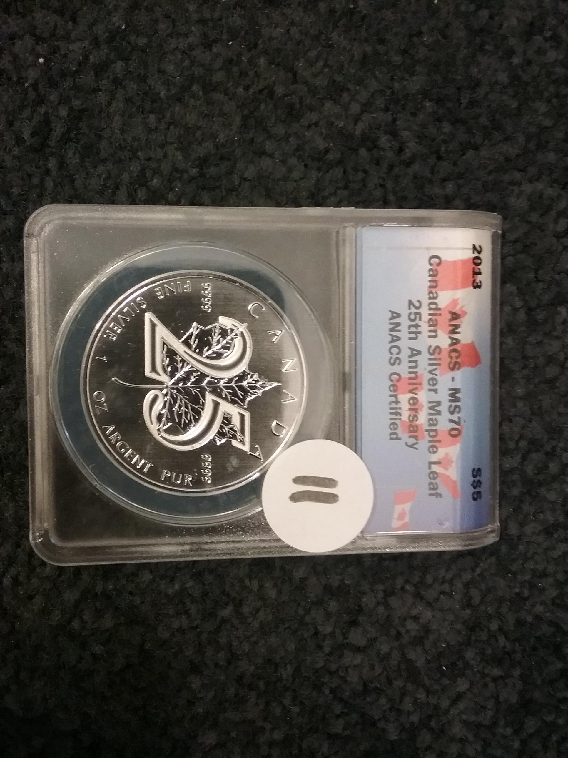 ANACS 2013 MS-70 Canadian Maple Leaf 25th Anniversary