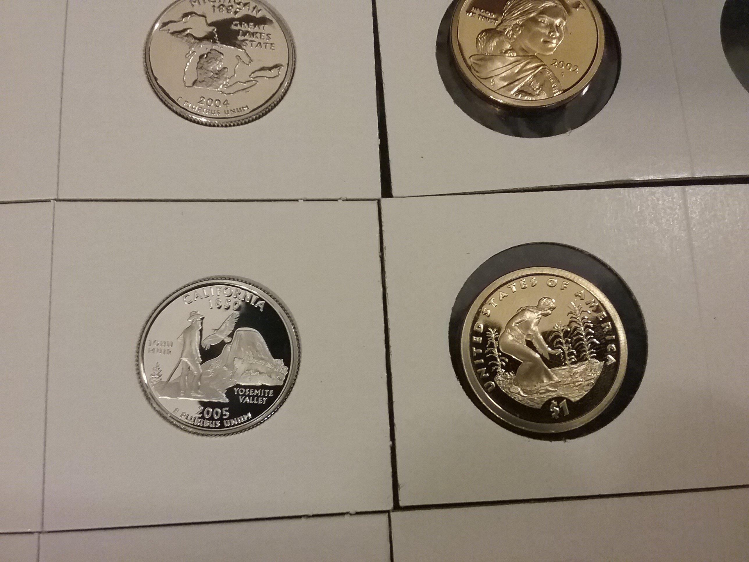 Six Proof Deep Cameo Coins