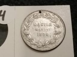 Admiral George Dewey Manila May 1st 1898 So-Called Dollar in Aluminum