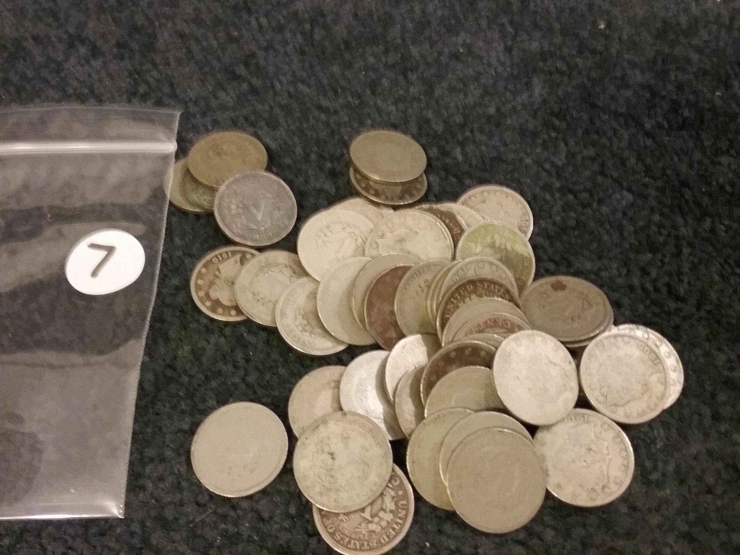 Bag of 53 "V" Nickels