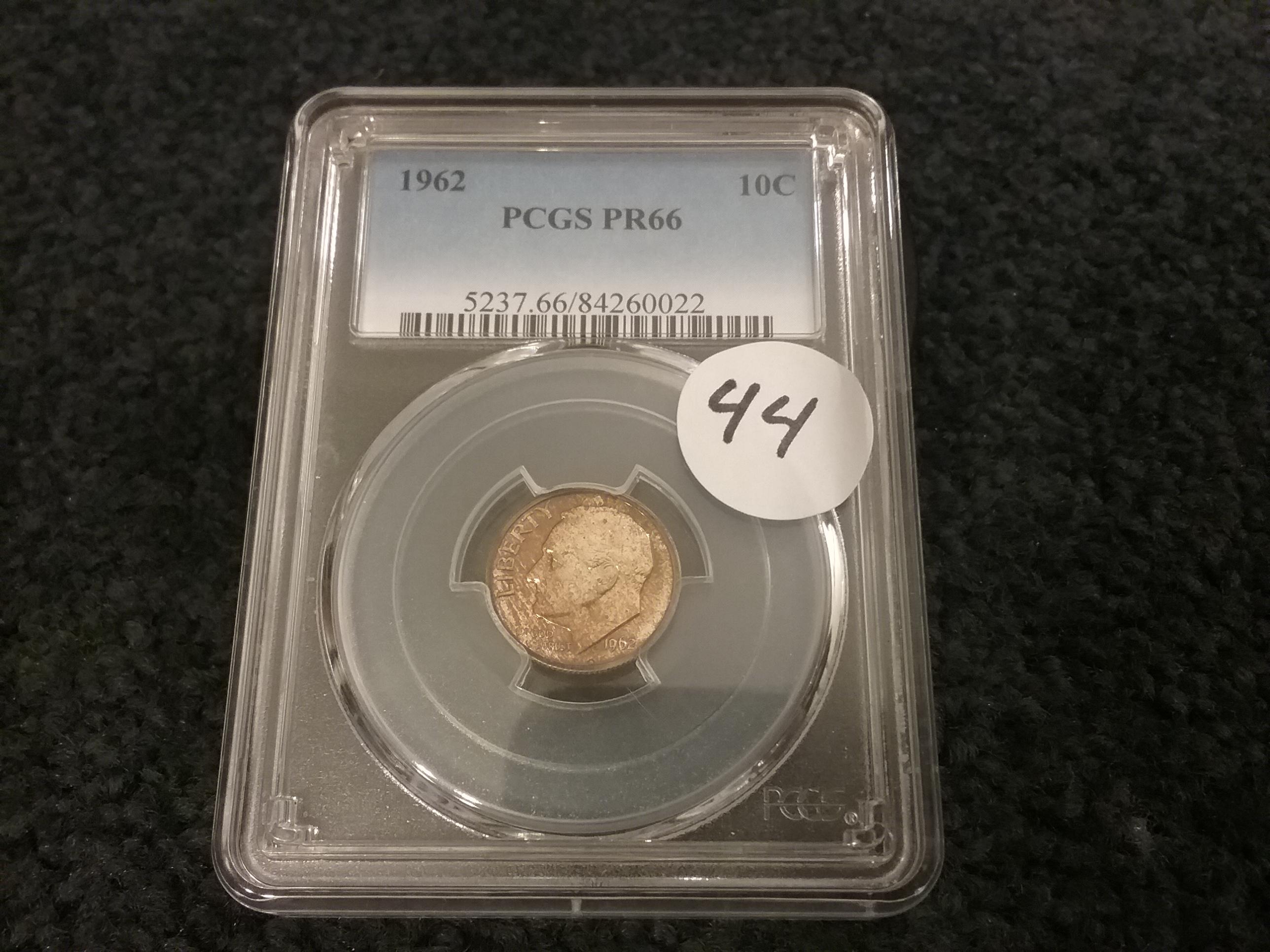 PCGS 1962 10 cent PR 66