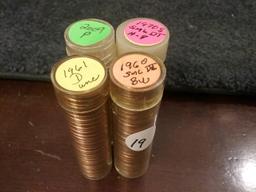 Four (4) Brilliant Uncirculated Penny Rolls