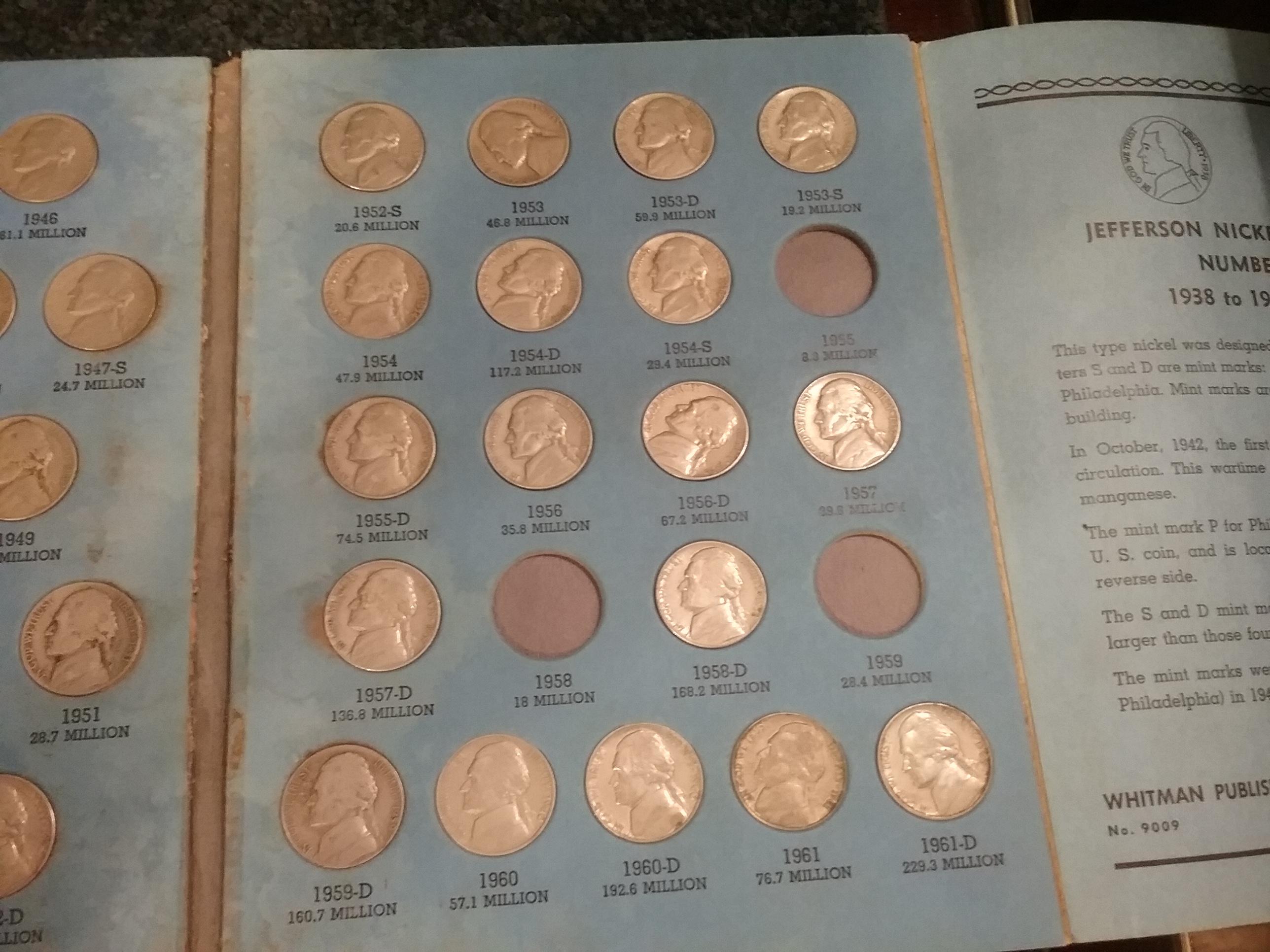 Jefferson Nickel Book..nearly full with all 11 Silvers