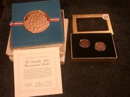 Franklin Ment Bicentennial Proof Medal and a two-set of Indian cents