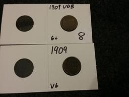 Key Date 1909 and 1909 VDB Wheat cents