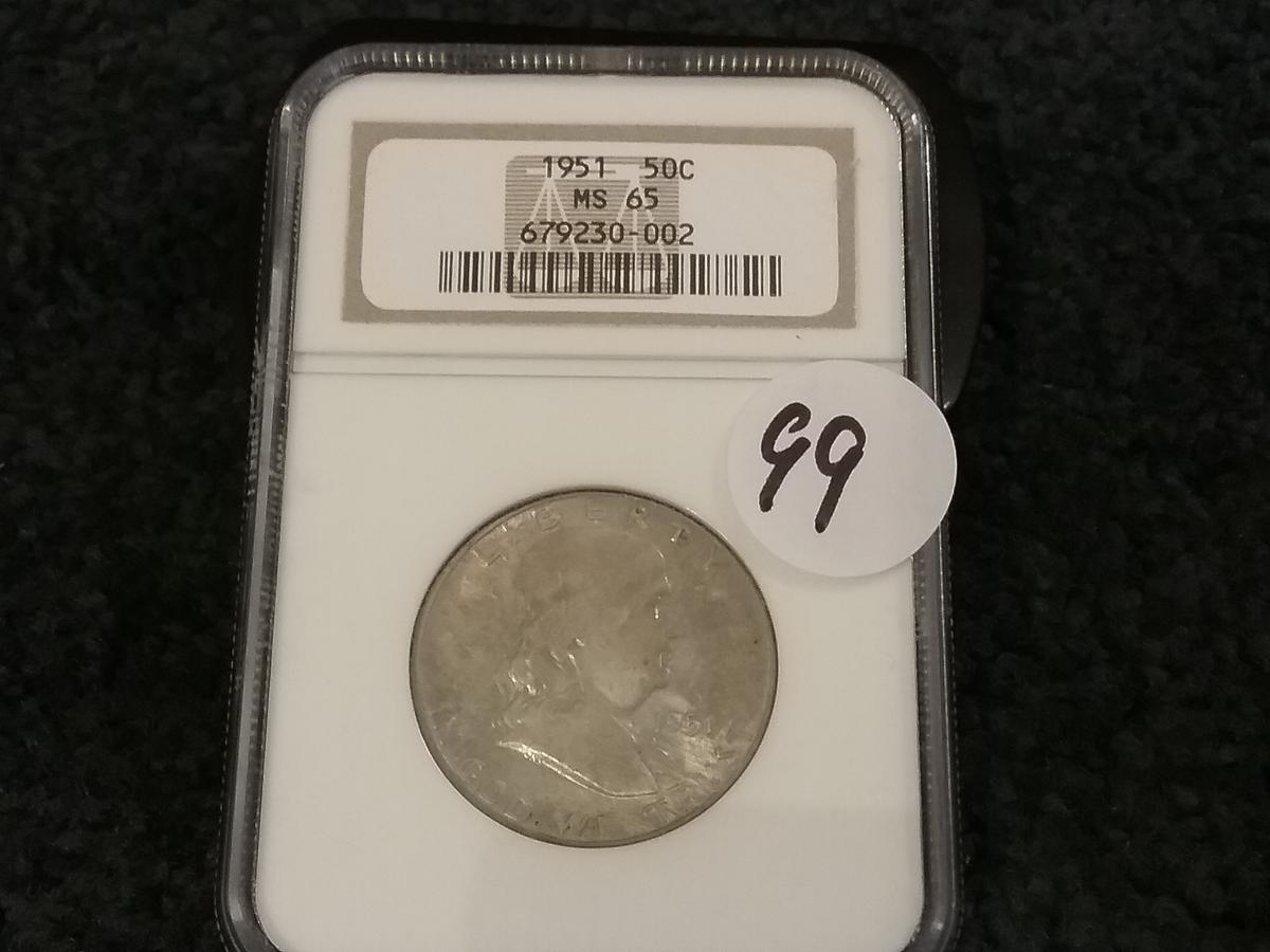 NGC 1951 Franklin Half Dollar in MS-65