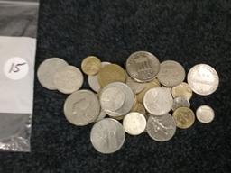 Bag of 33 World Coins