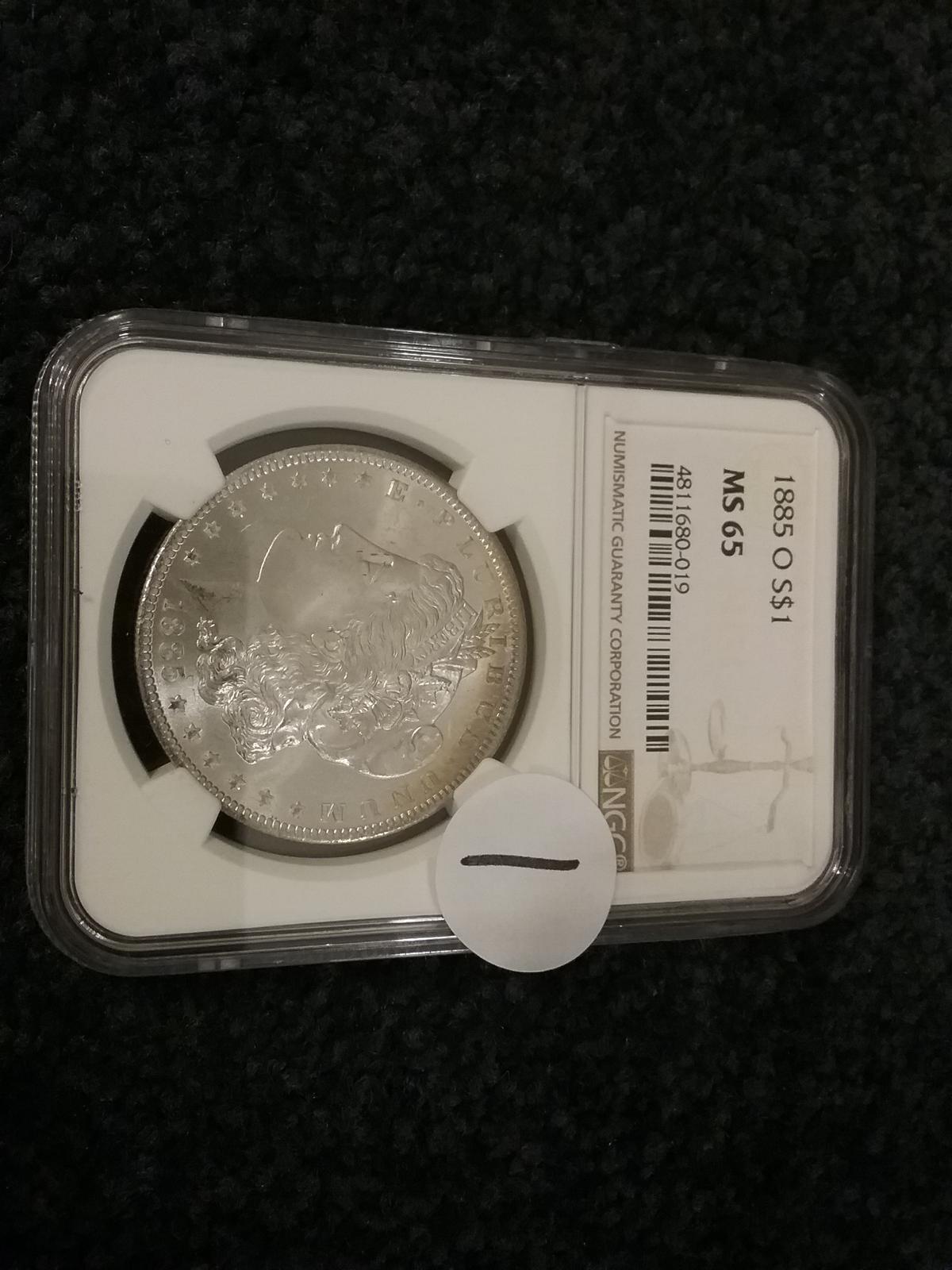 NGC 1885-O Morgan Dollar in MS-65