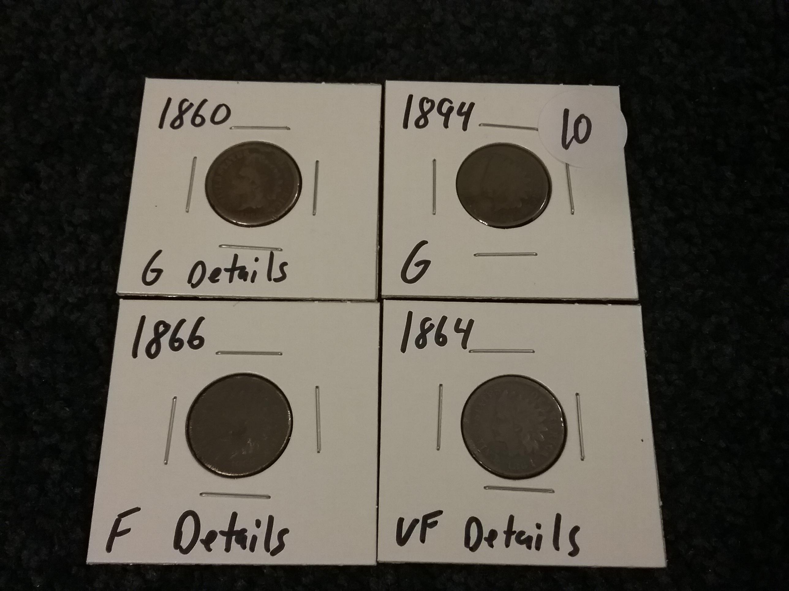 Four Indian Cents Semi-Key dates