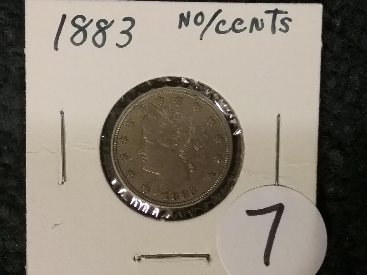 Nice 1883 no-cents "V" Liberty Nickel