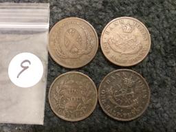 Four old Canadian Bank Tokens