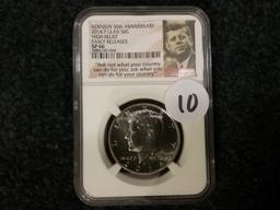 NGC 2014-P Kennedy Half Dollar in SP 66