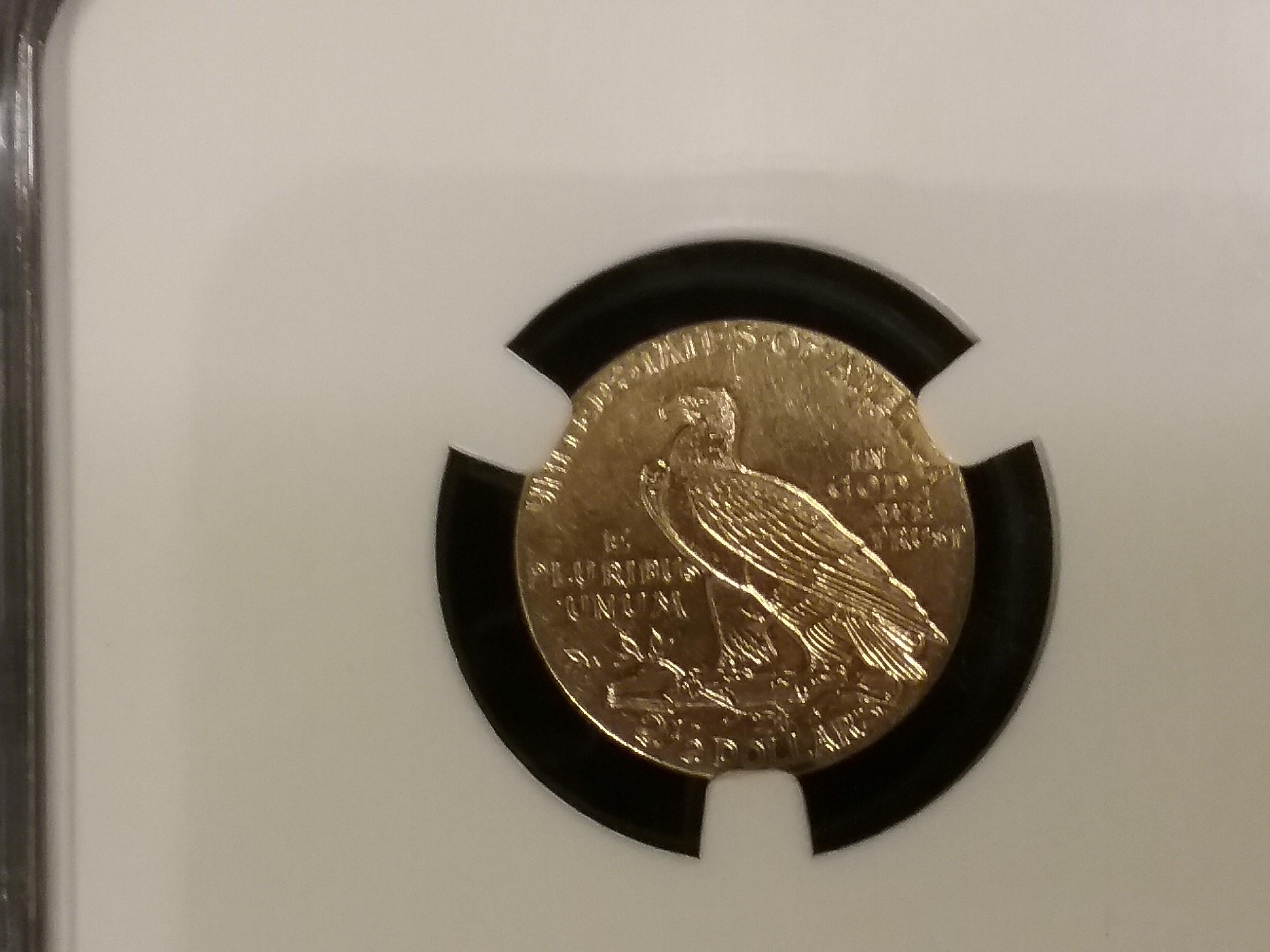 NGC 1914 GOLD $2.5 Quarter Eagle AU-58