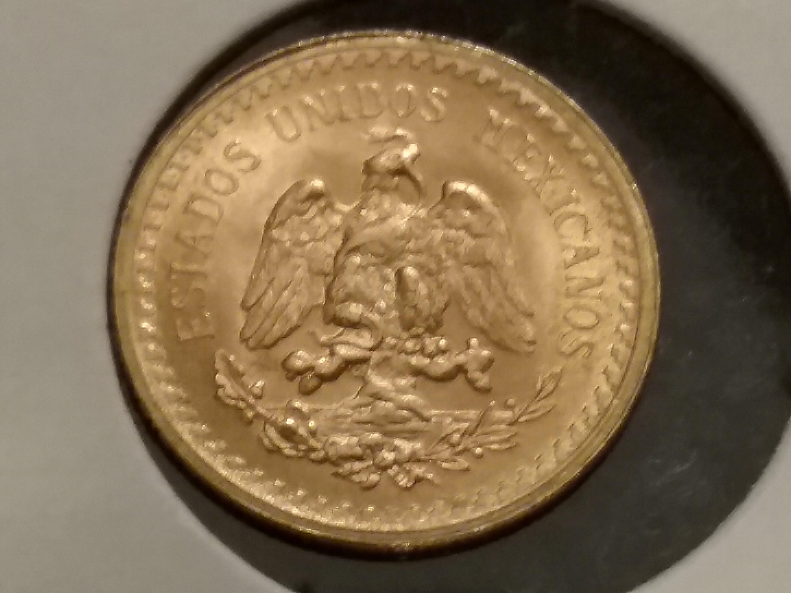 GOLD Mexico 1945 2 1/2 pesos Brilliant Uncirculated