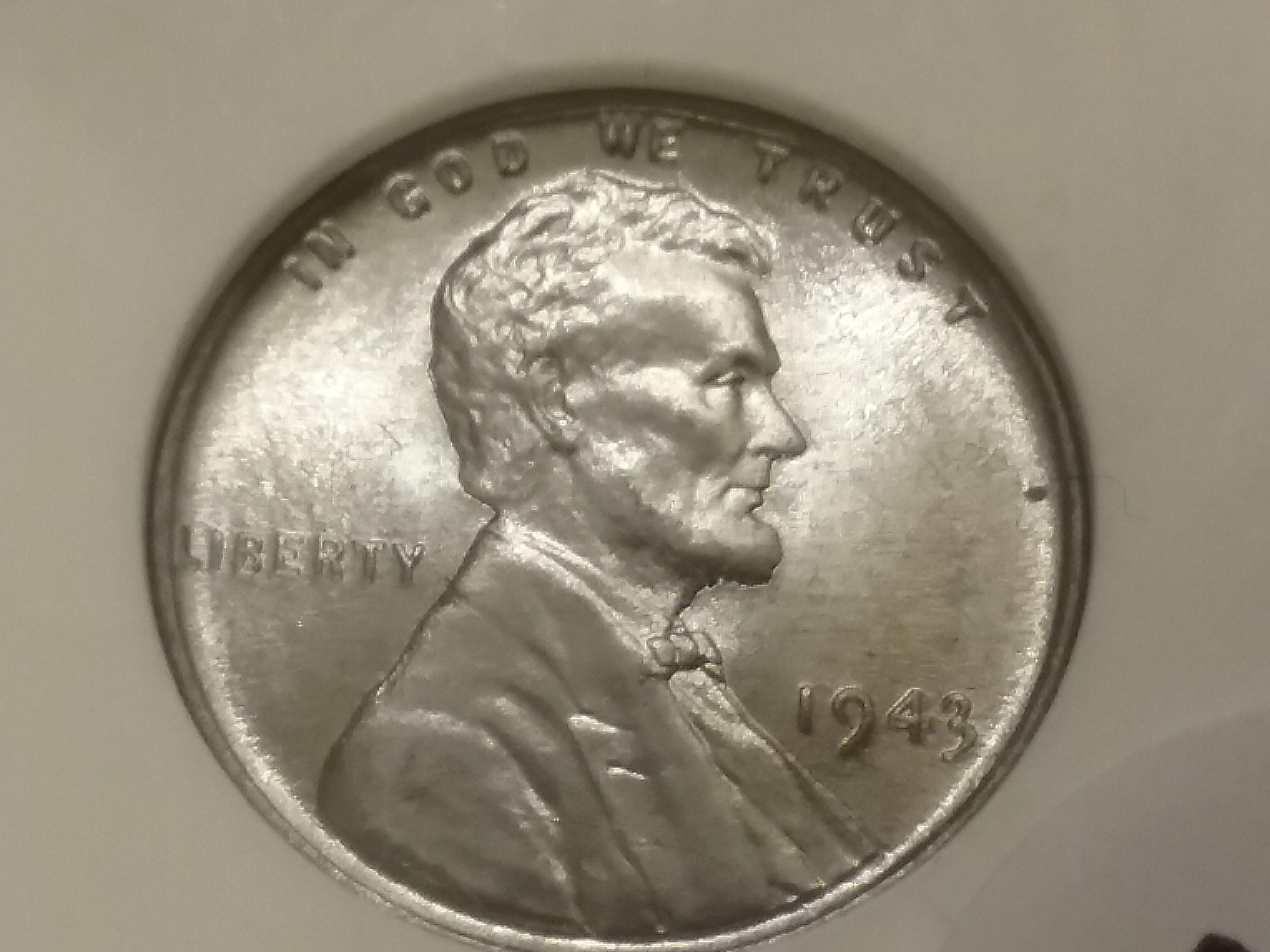 ANACS 1943 Steel Wheat cent in MS-66