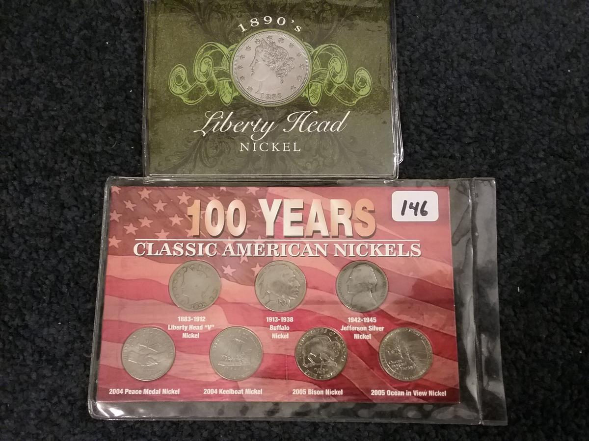 1890's V Nickel collection and 100 year classic American Nickel collection