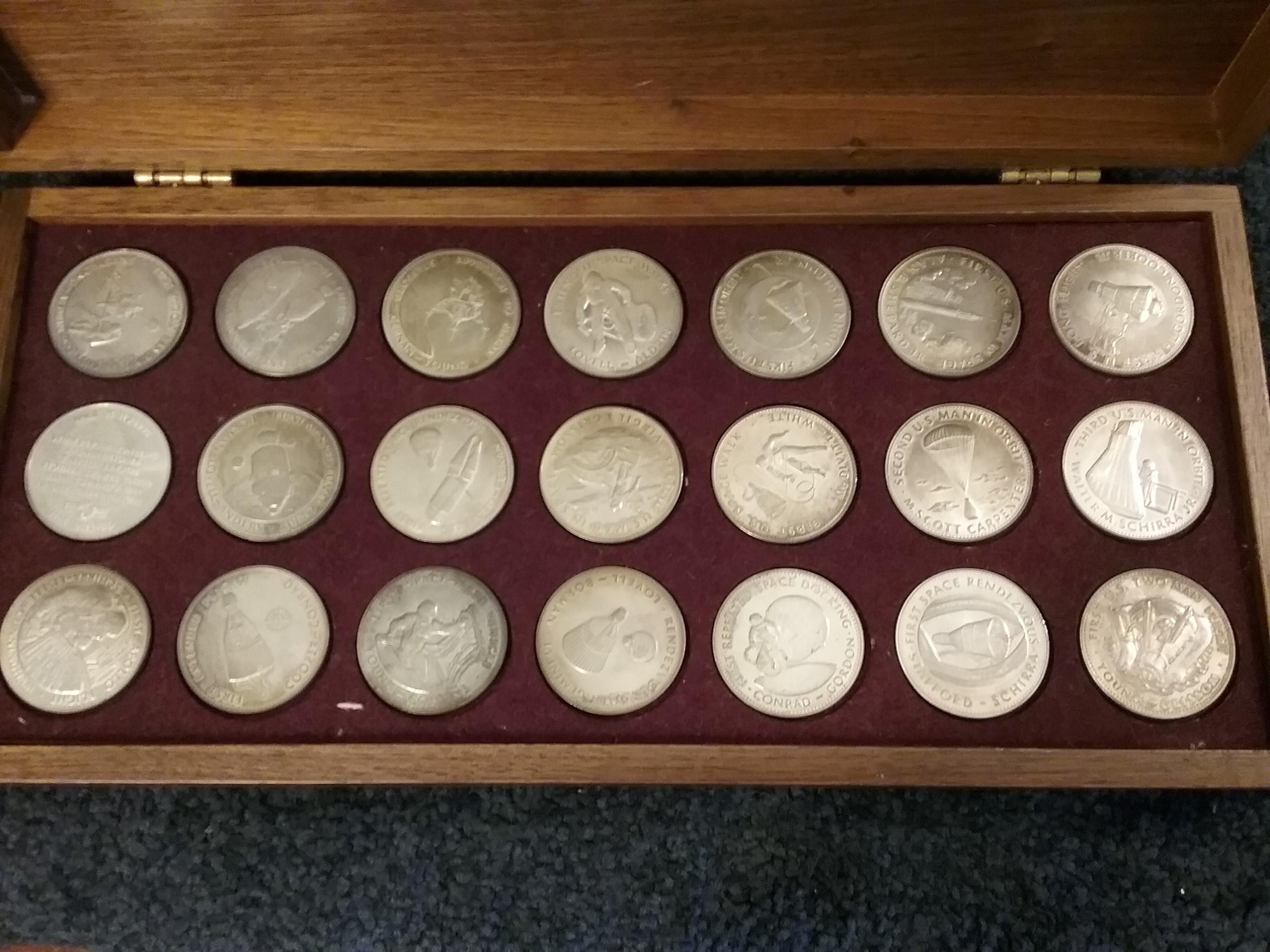 Danbury Mint Men in Space Series Silver Medals