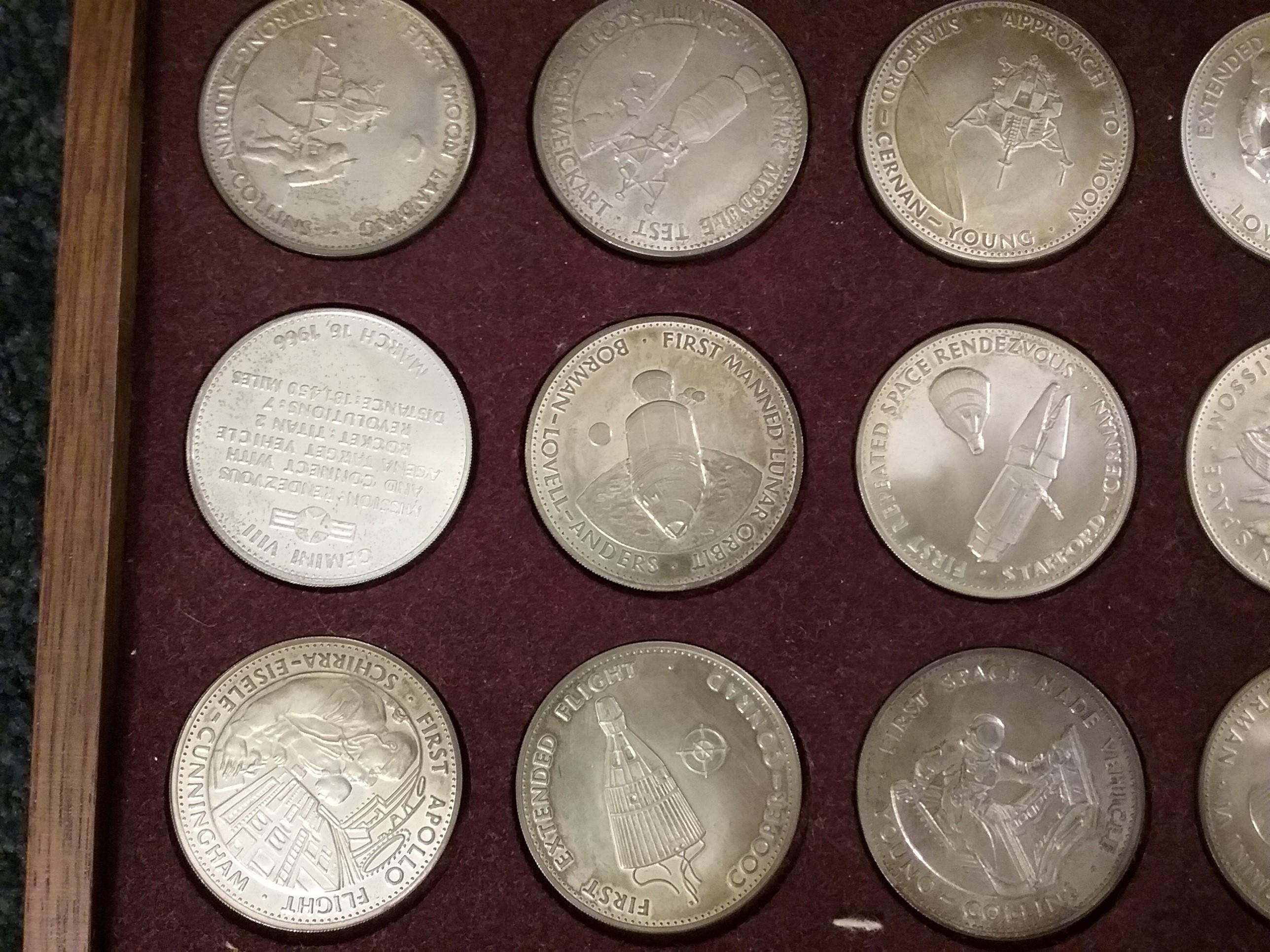 Danbury Mint Men in Space Series Silver Medals