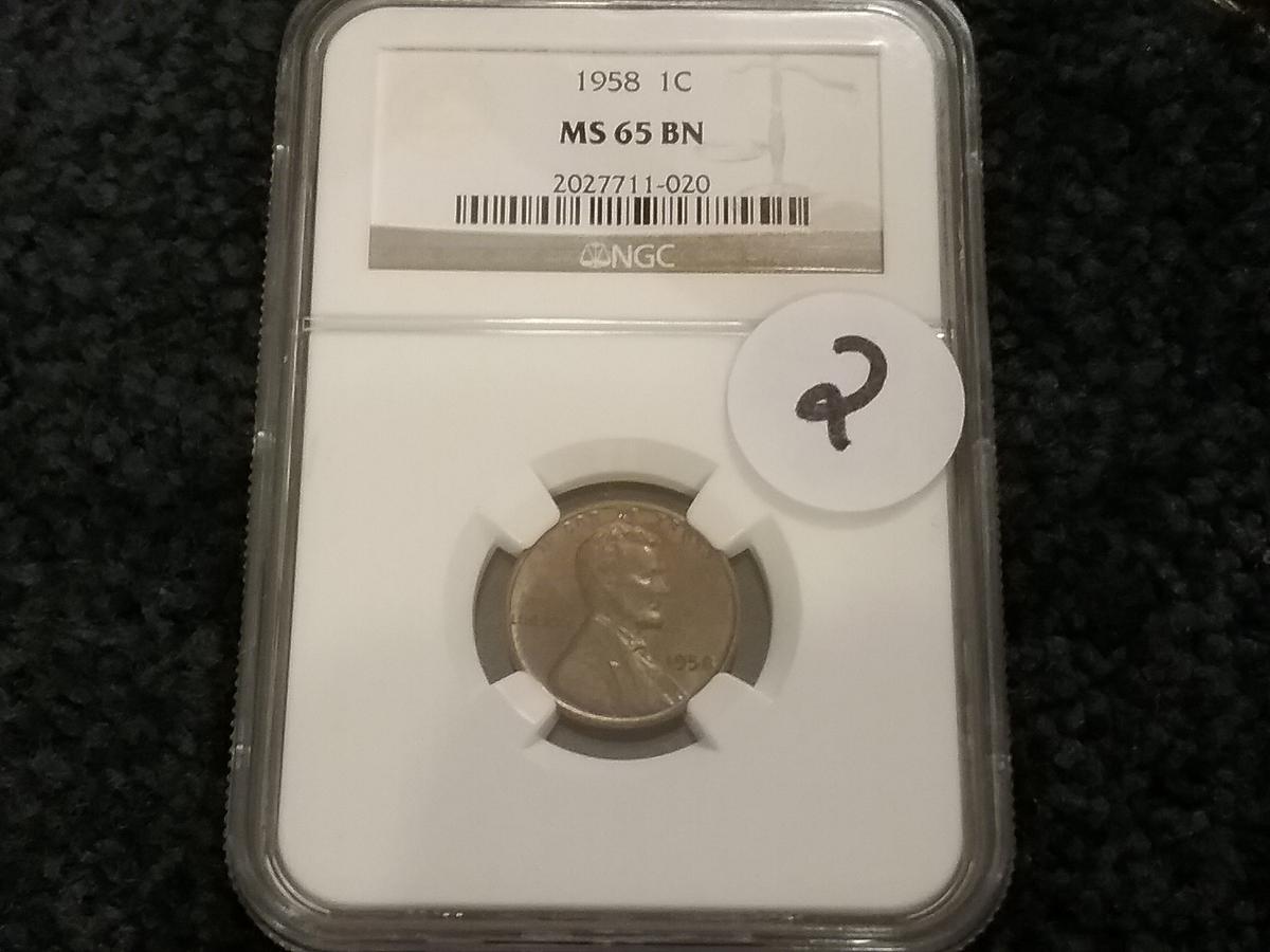 NGC 1958 Wheat Cent in MS-65 Brown