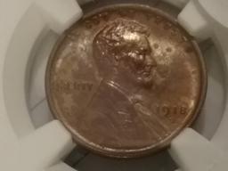 NGC 1918-D Wheat Cent Uncirculated - details
