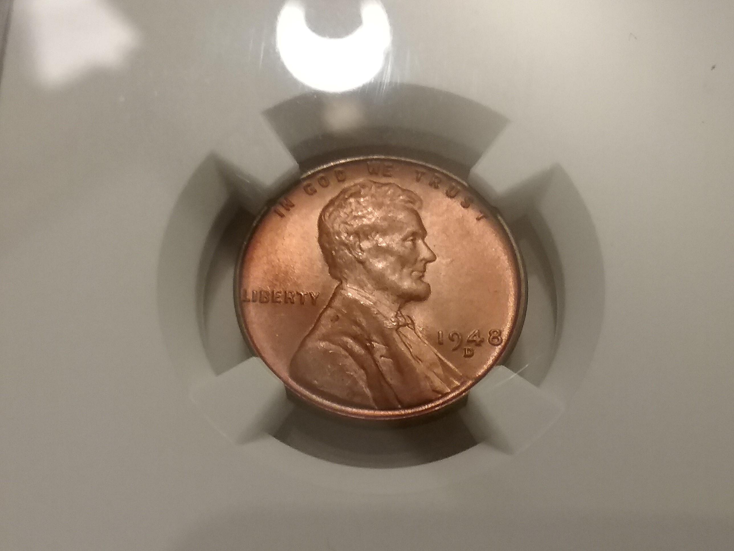 NGC 1948-D Wheat Cent in MS-66 RED
