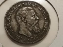 Prussia 1888A Zwei Mark Silver in Extra Fine condition