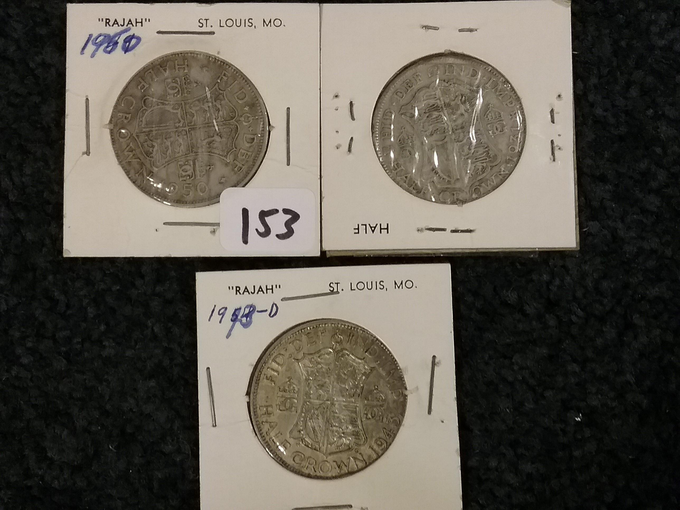 Three Great Britain Silver half-Crowns in nice shape