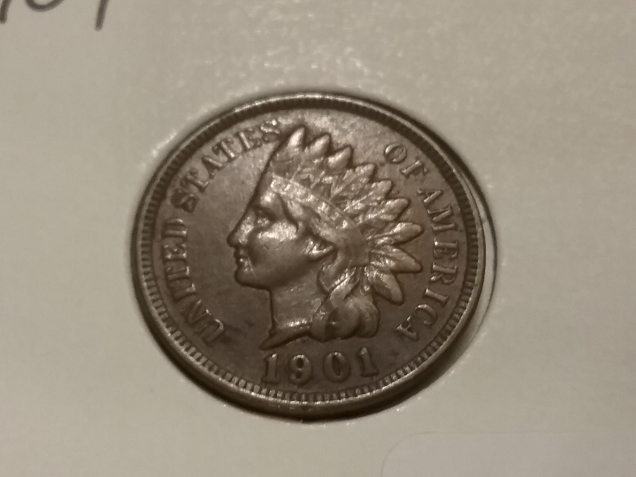 1901 Indian Cent in very Fine 35
