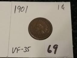 1901 Indian Cent in very Fine 35