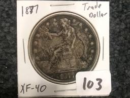 1877 Trade Dollar in Extra-Fine 40
