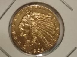 Stunning 1908 $2.5 GOLD Quarter Eagle in MS-65